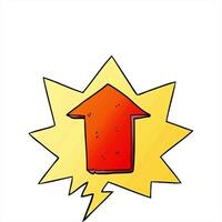cartoon pointing arrow with speech bubble in smooth gradient style creative drawing video