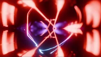 NEON 4K ORNAMENT graphic abstract modern bright color box dance floodlight lights flashing wall modern art design element rotor twist intro amazing computer graphics rhythm neon vertical lines glowing video