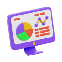3D Data Visualization Icon, Chart and Graph UI png