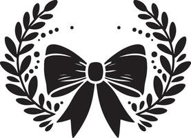 Clean and Minimal Bow Ribbon Silhouette on Plain Background vector