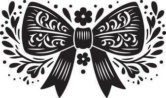 Decorative Bow Ribbon Symbol in Simple Illustration vector