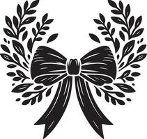 Stylish Bow Ribbon Silhouette in Minimalist Style vector