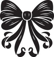 Simple Elegant Bow Ribbon Outline Design vector