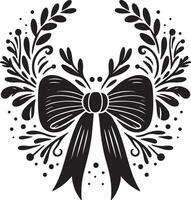 Simple Black Bow Ribbon Art with Clean Design vector