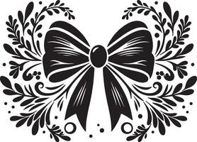 Stylish Bow Ribbon Silhouette for Branding vector