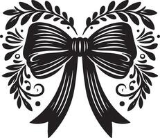 Elegant Black Bow Ribbon Design in Simple Style vector