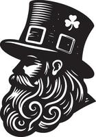 A bearded man with a hat and a long beard vector