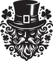 A leprechaun with a hat and beard vector