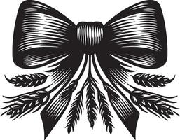 Stylish Bow Ribbon Outline Design vector