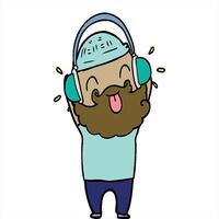 man with beard sticking out tongue design video
