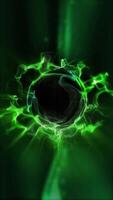 The green virtual sphere plays with light and waves, emphasizing the creativity and alluring mystery of space. video