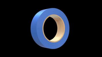 Scotch Tape Rotating on a Transparent Background. Seamless Loop. Adhesive Tape. 4K video