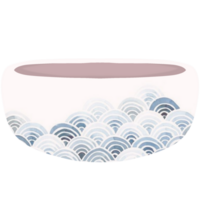 Wave Pattern Bowl with Soft Blue Accents png
