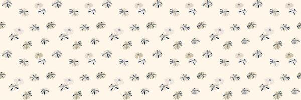 Pastel seamless pattern with abstract unique flowers on a light beige background. Minimalist ditsy floral printing. Plain ornament. hand drawn. vector