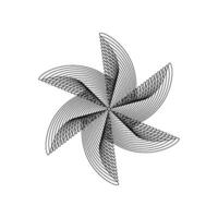 A black and white drawing of a star with a spiral pattern vector