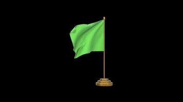 Table Flag Rotating on a Transparent Background. Seamless Loop. Desk Flag. 4K video