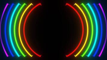 Multicolor Neon Light Waves Background VJ Loop in 4K video