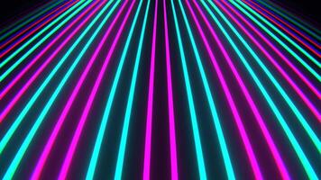 Cyan and Pink Neon Descending Endless Lines Background VJ Loop in 4K video