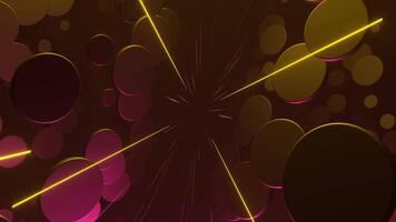 Pink and Gold Abstract Circles Shape Movement Background VJ Loop in 4K video