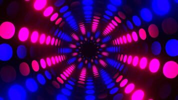 Pink and Blue Abstract Neon Circle Light Rotation Background VJ Loop in 4K video