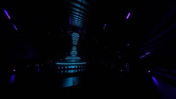 Cyan and Purple Cyber Strobe Carousel Background VJ Loop in 4K video