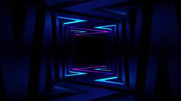 Purple and Blue Neon Curve Lines Corridor Background VJ Loop in 4K video