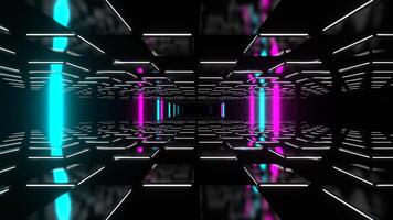 Pink and Cyan Abstract Strobe Wave Corridor Background VJ Loop in 4K video