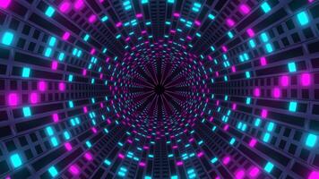Cyan and Pink Neon Circular Light Strobe Tunnel Background VJ Loop in 4K video