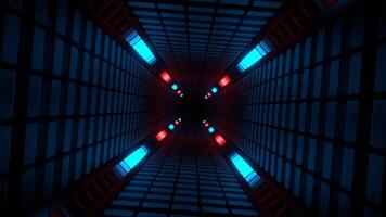 Cyan and Red Abstract Energy Tunnel Background VJ Loop in 4K video