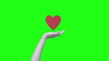 animated of hand with love shape video