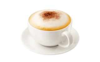 Cup of coffee top view with coffee foam png