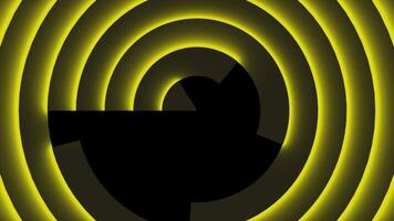 Animation Transition of a Black and Yellow Circle Opening and Closing video