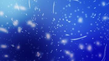 Chaotic 4K Loop of Glowing Particles on Blue Background. Swirling Digital Dust with Sparkling Bokeh video