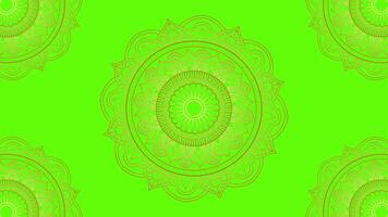 Abstract circular gold mandala pattern, seamless loop. 4K Animation. on green screen video