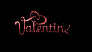 Happy valentines day text animation in red color on transparent background. Suitable for celebrations or greeting cards. Romantic valentine's day background animation. Happy Valentine's Day. video