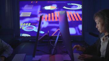 Abstract Digital Graphics Illustrated Through Monitors and Engaging Data Visualization Techniques video
