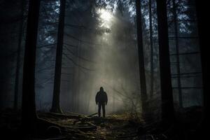 man lost in the haunted photo