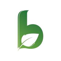 Letter Initial B Leaf Logo Design template vector