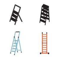 set Folding ladder icon illustration symbol vector