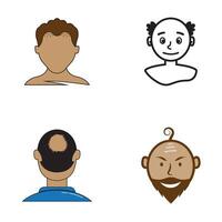 set Hair loss color icon. Balding. Declining testosterone. Alopecia, baldness. Men aging. vector