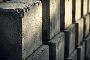 Concrete Blocks Stacked in a Neat Formation photo