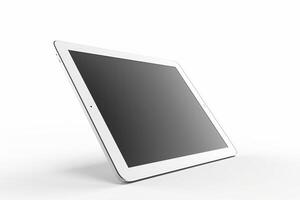 Digital tablet mockup on white background. Empty screen tablet computer isolated on white background. photo