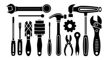 Set of Tools and Repair Icons for DIY and Maintenance vector