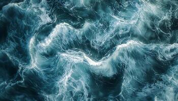 wave patterns on the surface of a ocean this top-view images highlights the elegance of water texture and natural light. photo