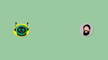 Animation of ai chat on green background. Global artificial intelligence. video