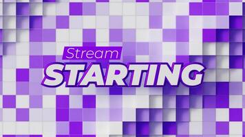Loop Animation of Stream Starting with Moving Background Squares in Purple Tones video