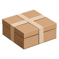 A brown box with a white stripe on it space for design png