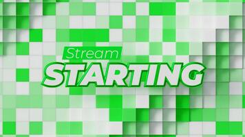 Loop Animation of Stream Starting with Moving Background Squares in Green Tones video