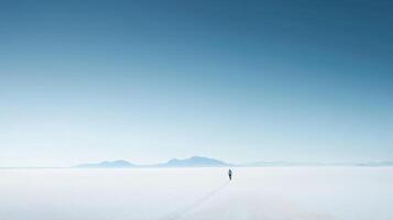 Cross-Country Skiing in Winter White photo