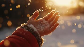 Catching Snowflakes in Morning Light photo